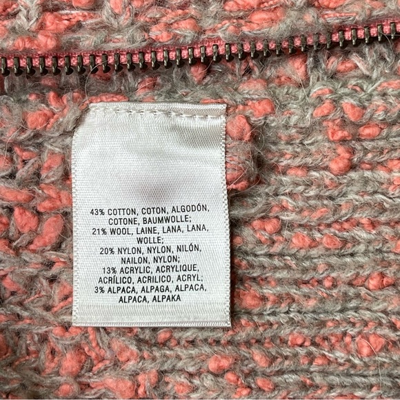 Anthropologie Moth Pullover Swing Sweater Pink Gray V-Neck Knit Size S - Picture 10 of 10